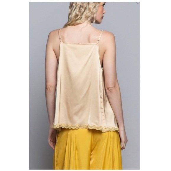 *SALE* POL Gold Satin Ruffle Camisole - Picture 6 of 8